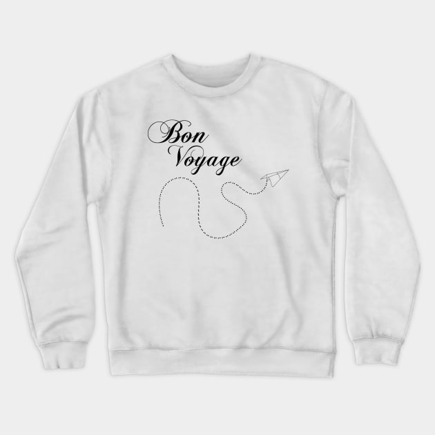 Travel - Bon Voyage - Cute and funny Paper Plane Traveler Gift Crewneck Sweatshirt by Shirtbubble